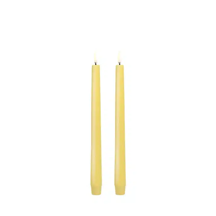 LED dinerkaarsen set/2 wheat yellow