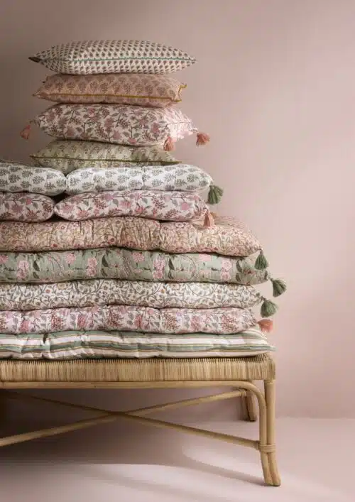 Matraskussen Blokprint Roja Olive