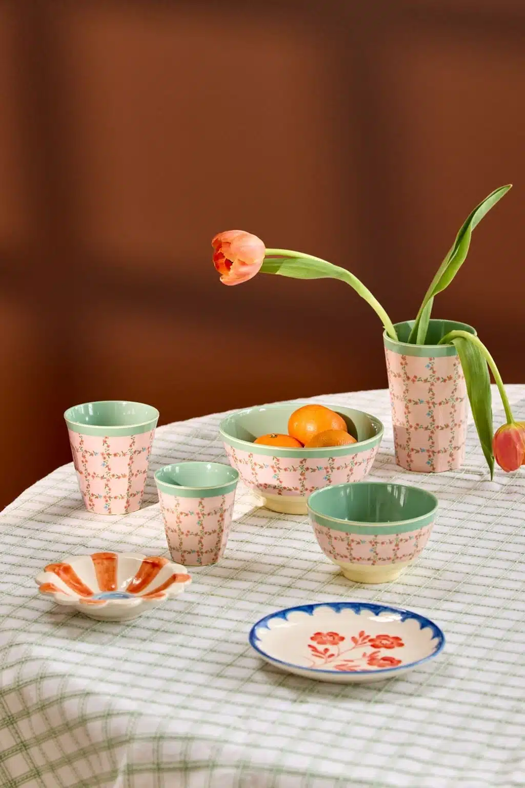 Melamine beker Checkered Stencil