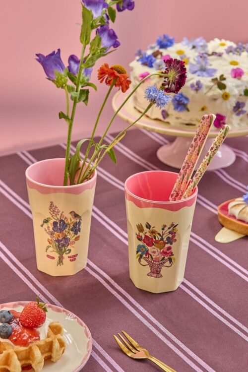 Melamine beker groot RiceXNathalie Lété pink
