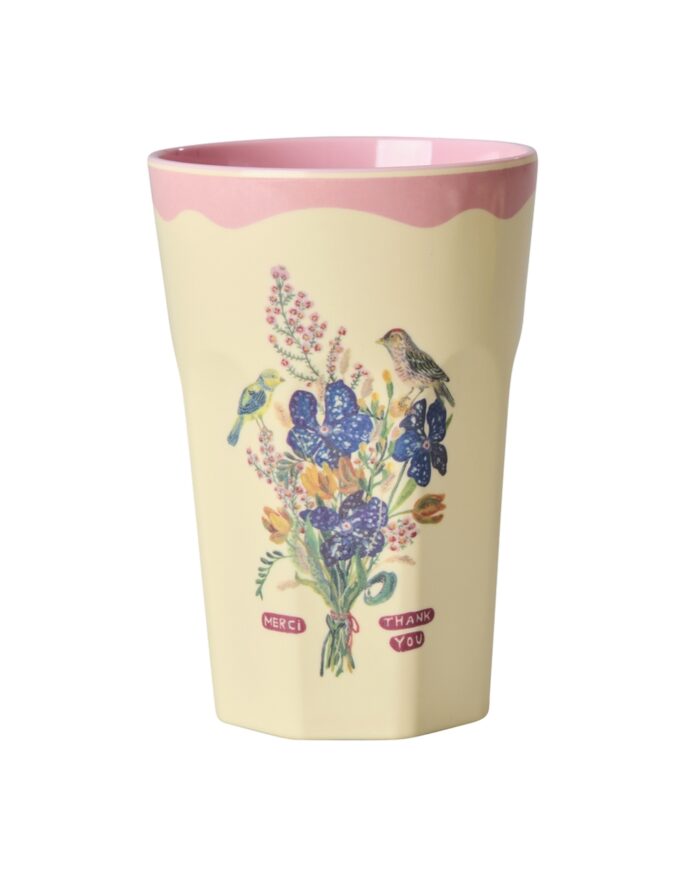 Melamine beker groot RiceXNathalie Lété pink