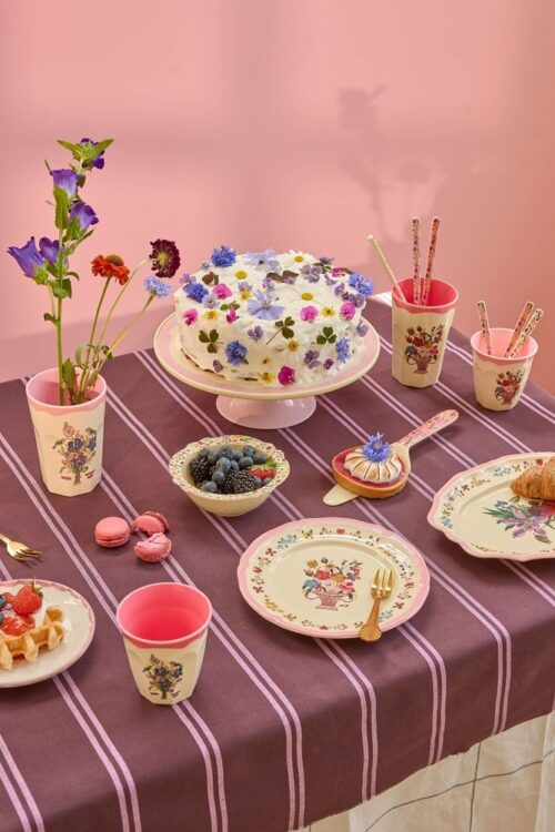 Melamine Vintage side plate RiceXNathalie Lété pink