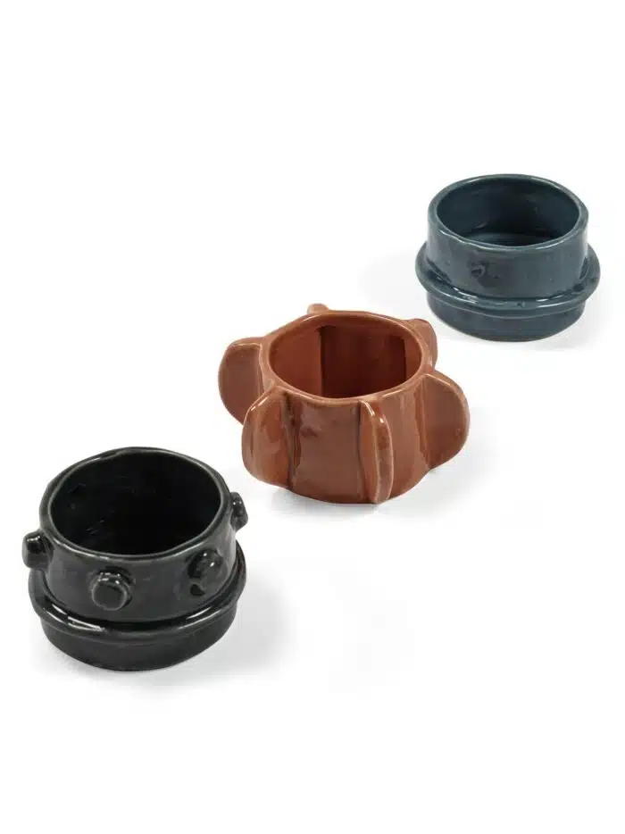 Molly Tealight Holder Glazed Zwart