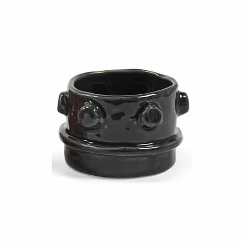 Molly Tealight Holder Glazed Zwart