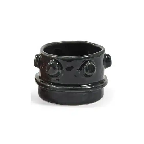 Molly Tealight Holder Glazed Zwart