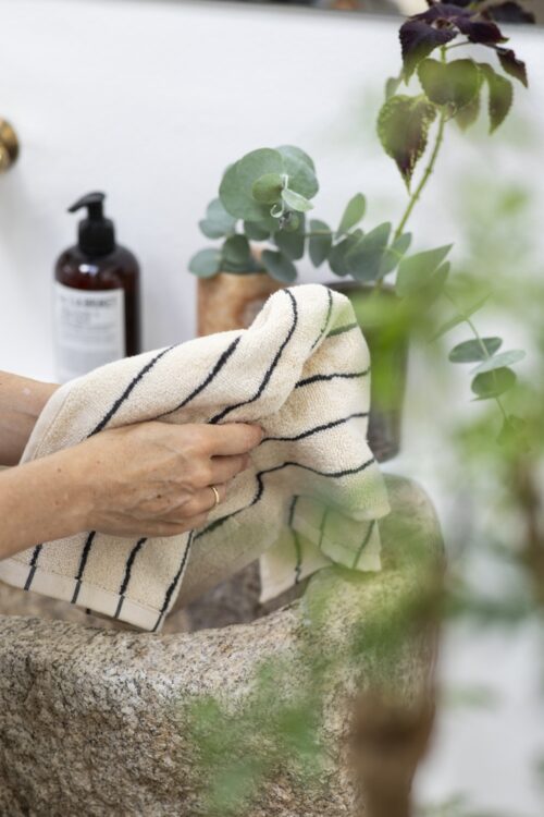 Naram Handdoek small Cream & Ink