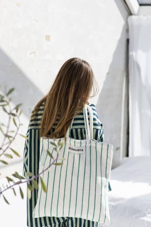 Naram Totebag PureWhite&Green