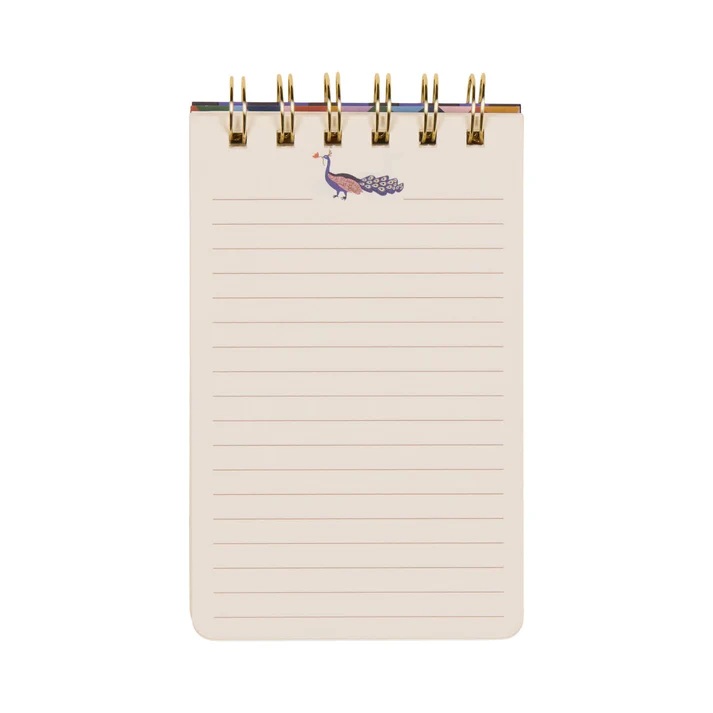Notitieblok met spiraal Peacock