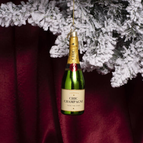 Ornament Champagnefles groen
