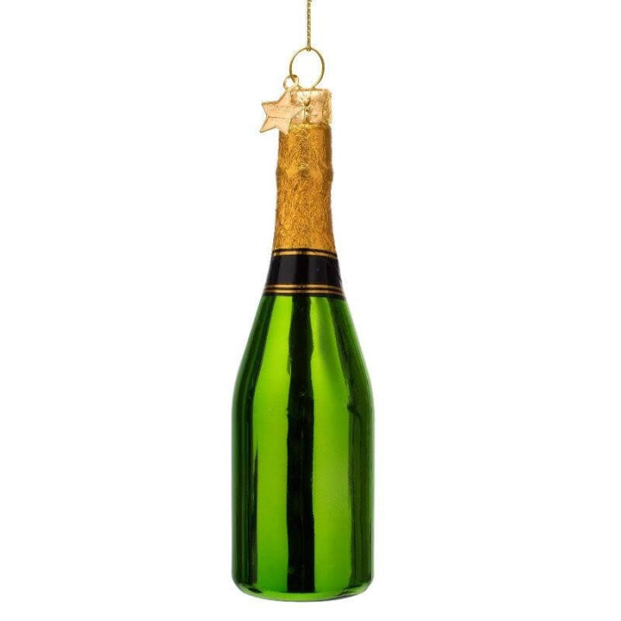 Ornament Champagnefles groen