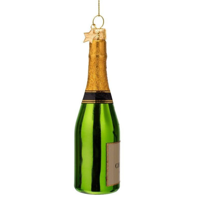 Ornament Champagnefles groen