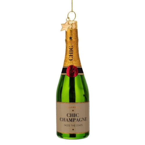 Ornament Champagnefles groen