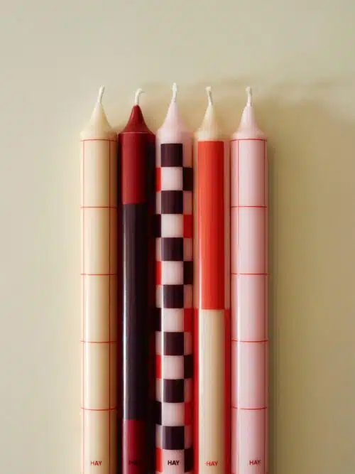 Pattern Candle set/4 Reds&Bordeaux