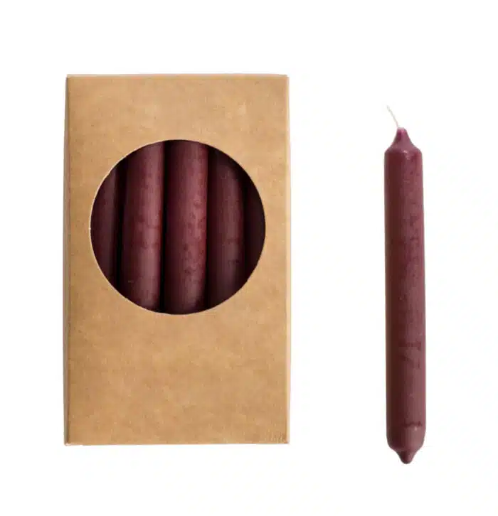 Potloodkaarsjes kort aubergine