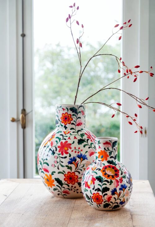 Ronde vaas Large multicolour flowers