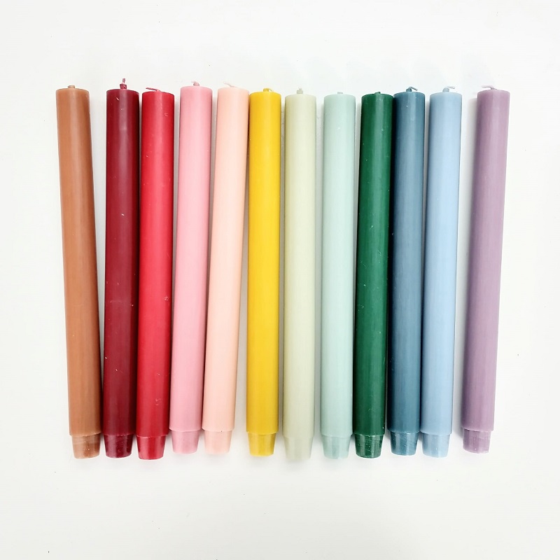 Set van 12 lange kaarsen Regenboog