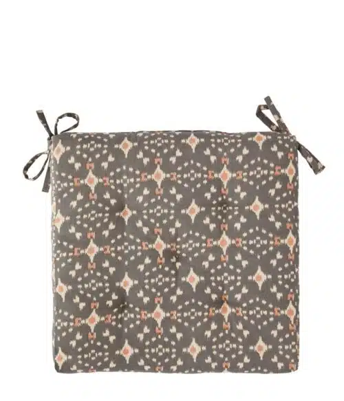 Stoelkussen Ikat grey coral