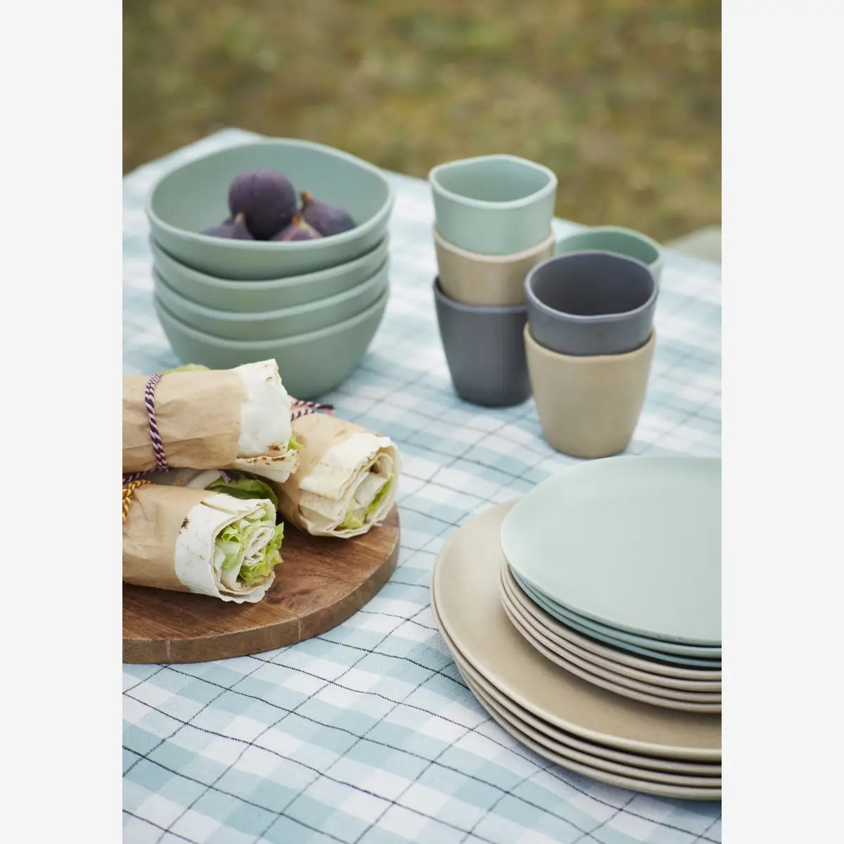 Tafelkleed Ruit lichtblauw 2,2m