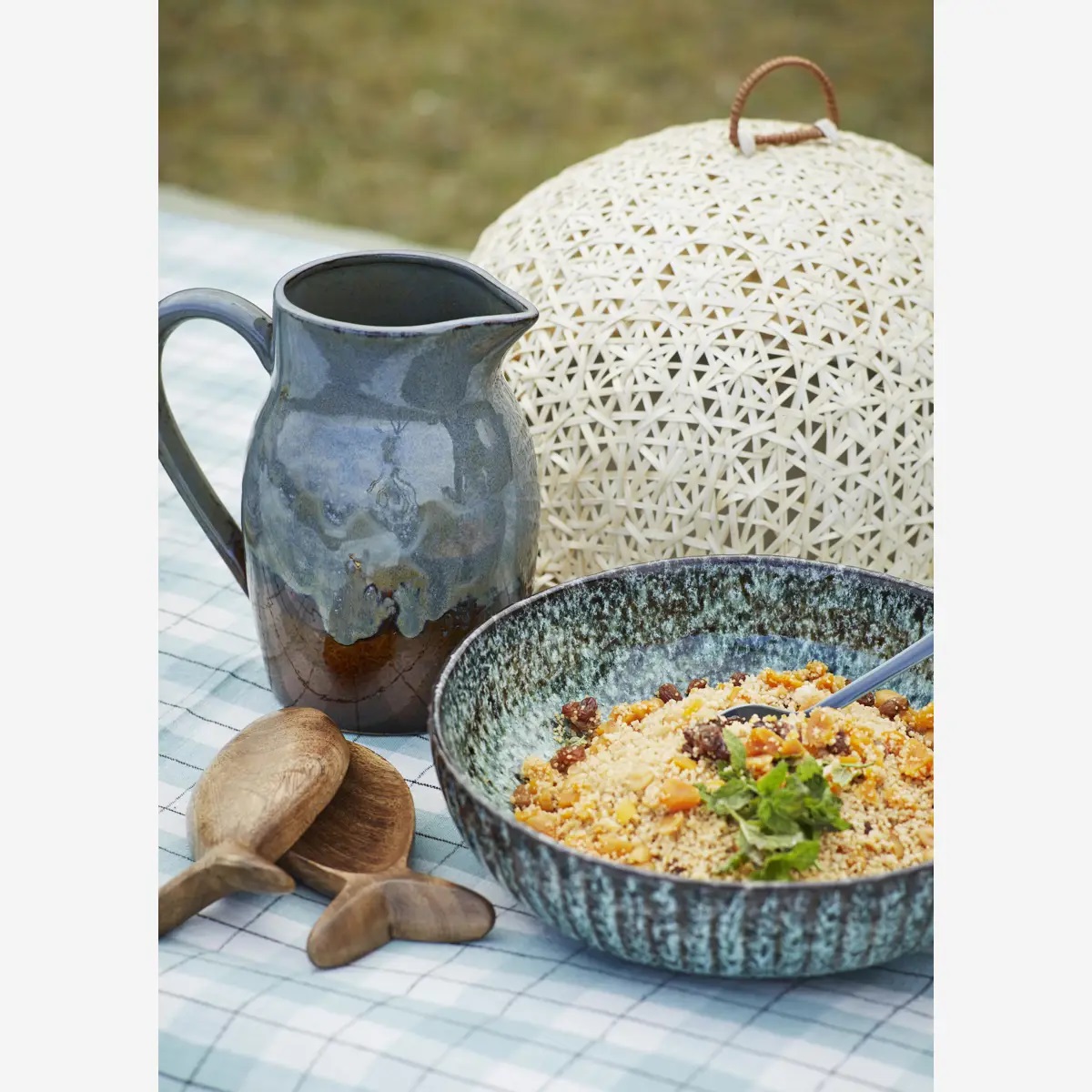 Tafelkleed Ruit lichtblauw 2,2m