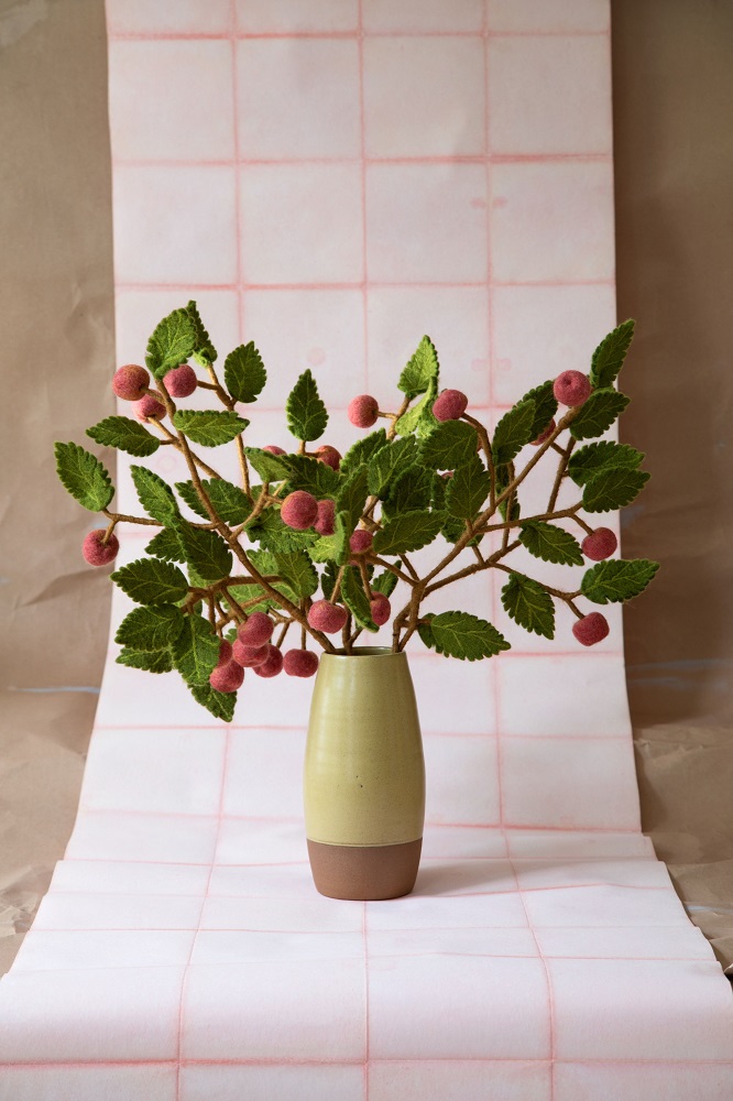 Tak vilt met rode appeltjes