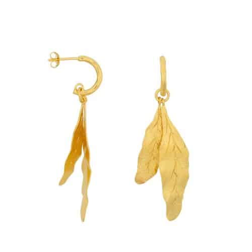 Two Leafs Stud Oorbellen Goud