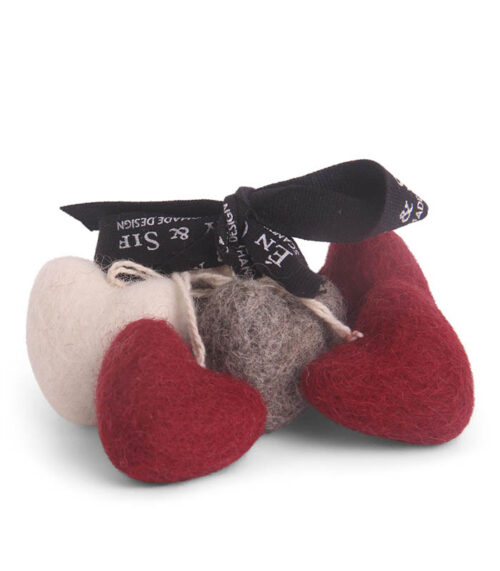 Vilten hart hangers Kerst