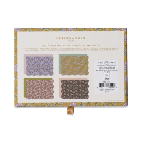 Vintage Floral Notecard set 16kaartjes+env