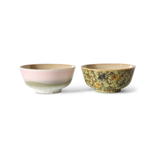 70's ceramic Ramen Bowl Ascend set/2