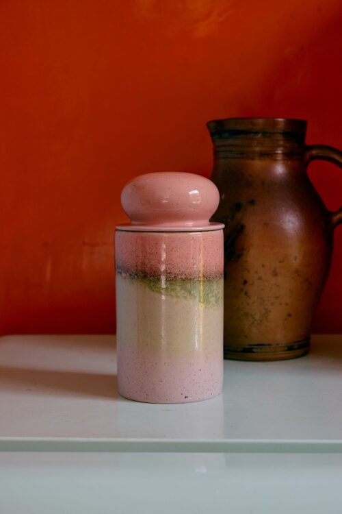 70's ceramic Storage Jar Glaze