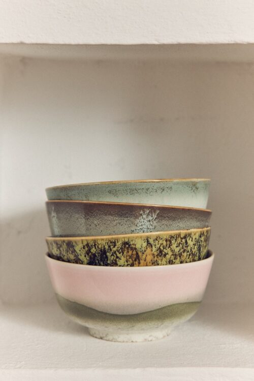 70's Ceramics Ramen Bowl set/2 Verge