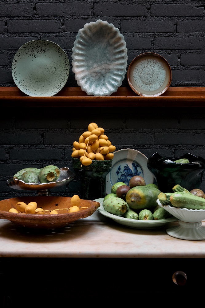 70's ceramics Side Plates set/2 Fleck