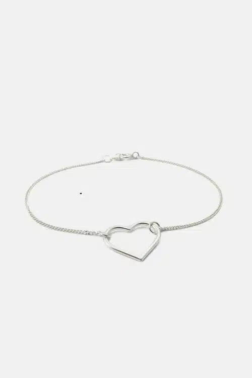 Armband open hart zilver