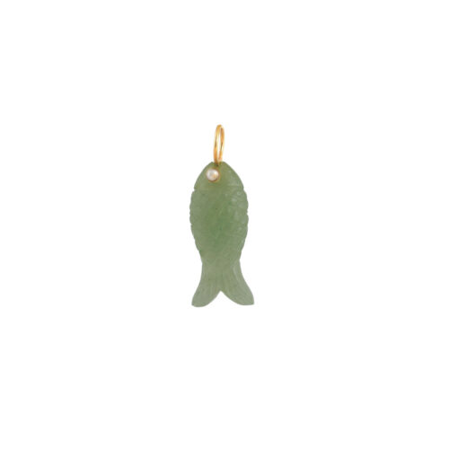 Bedel goldplated Vis Groene Jade