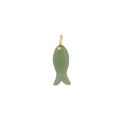 Bedel goldplated Vis Groene Jade