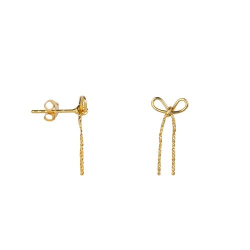 Bow short stud oorbellen gold