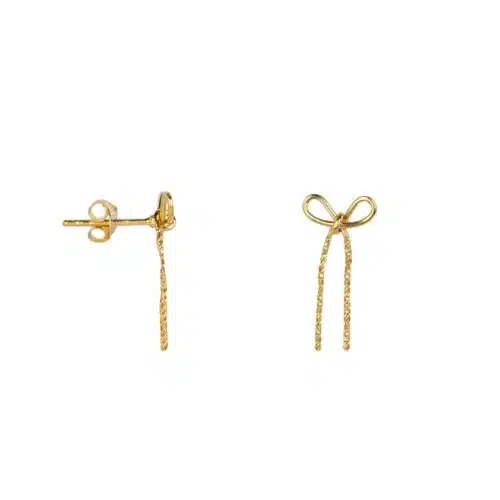 Bow short stud oorbellen gold