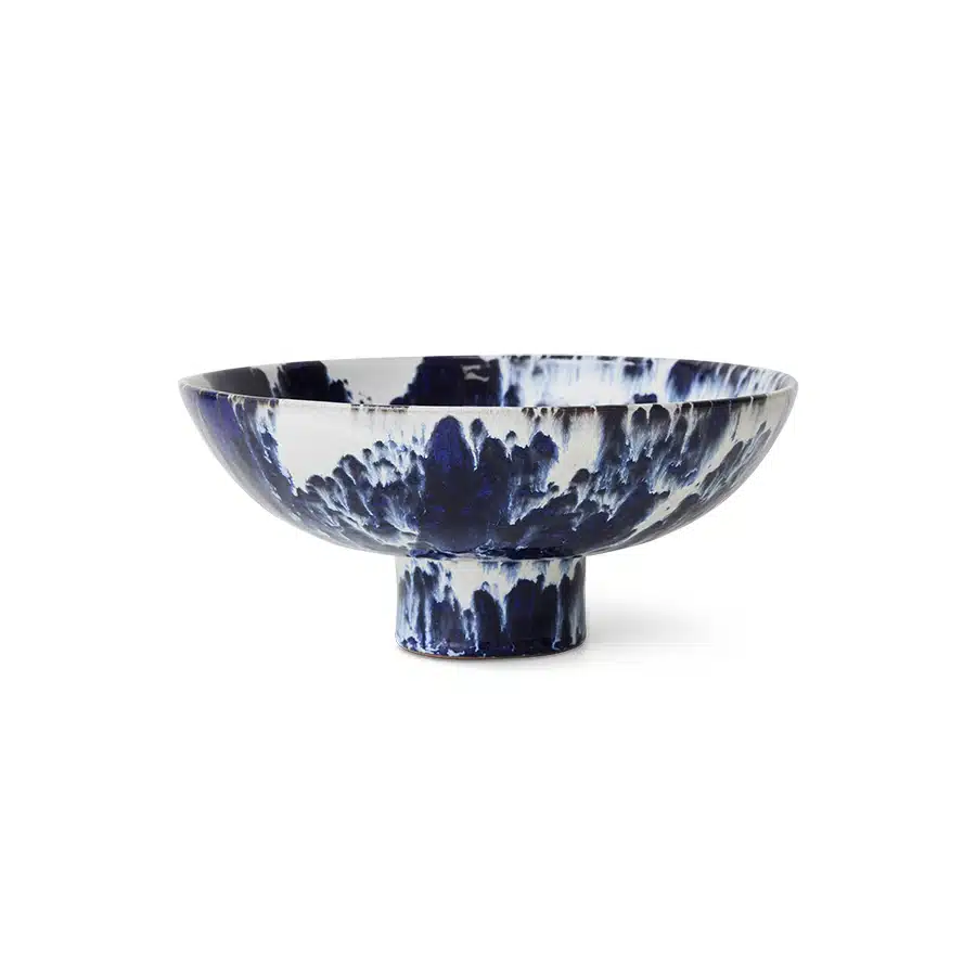 Ceramic Bowl on Base Indigo