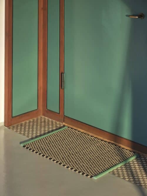 Deurmat Zand groen bies