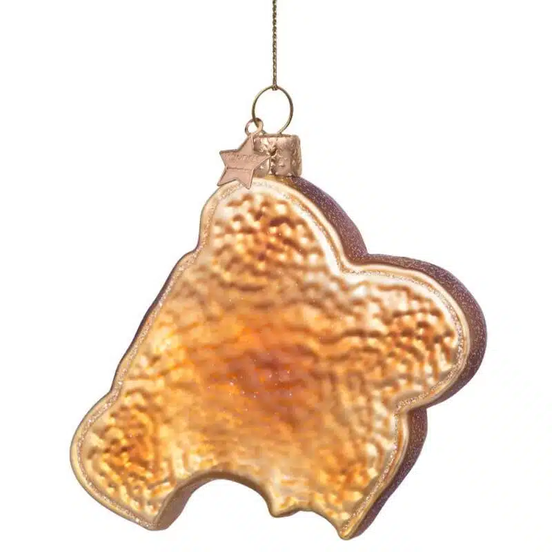 Glazen kerstdecoratie boterham met hagelslag