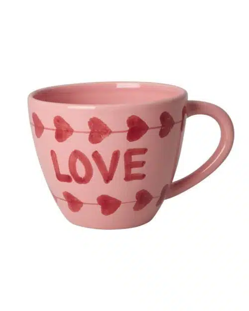 Keramieken beker - Pink - Handpainted LOVE