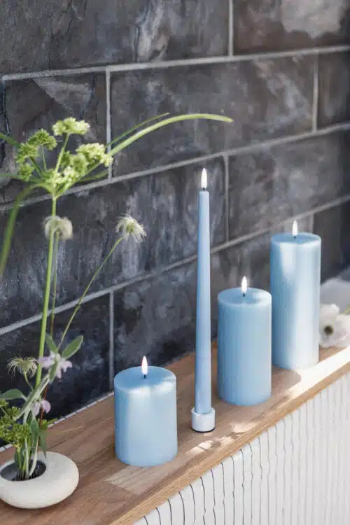 LED dinerkaarsen set/2 Hazy Blue
