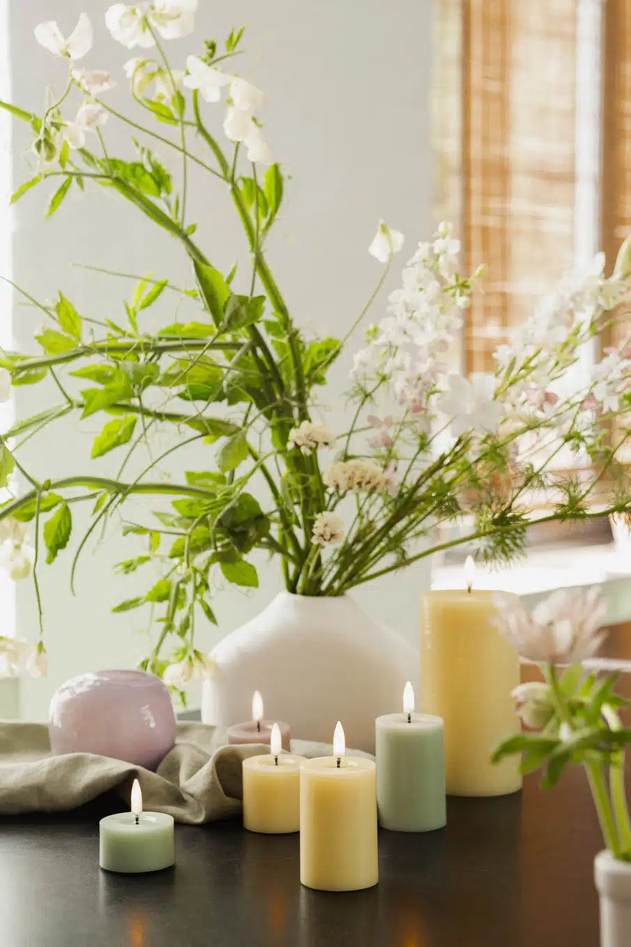 LED kaars dusty green