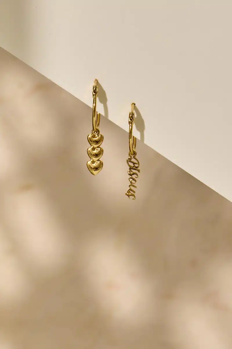 Oorbellen Bisous Paris verguld