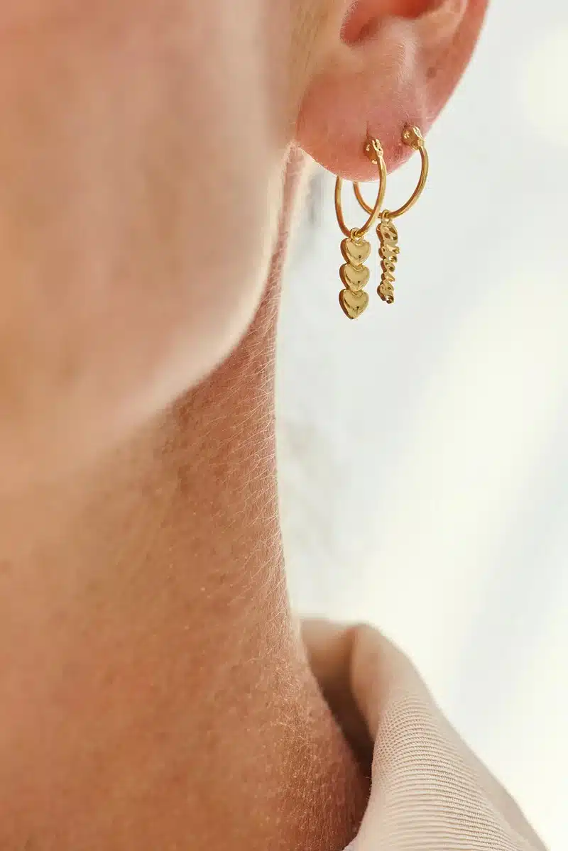 Oorbellen Bisous Paris verguld