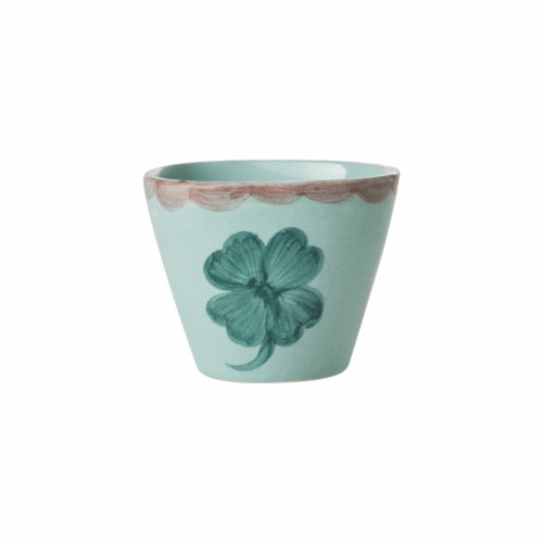 Ovaal Espresso kopje - Hand-painted Good Luck Clover