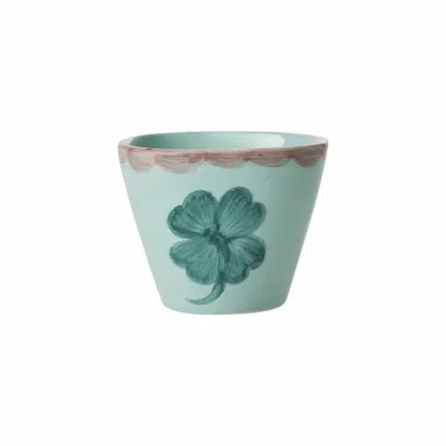 Ovaal Espresso kopje - Hand-painted Good Luck Clover