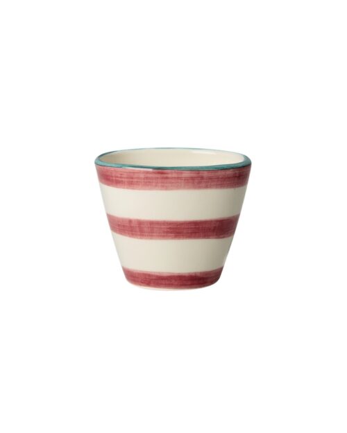 Ovaal Espresso kopje - Hand-painted Stripes Pink