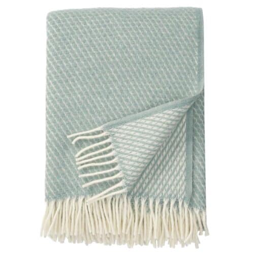 Plaid lamswol Velvet duckegg blue