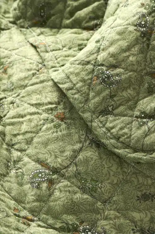 Quilt Groen met bloemprint