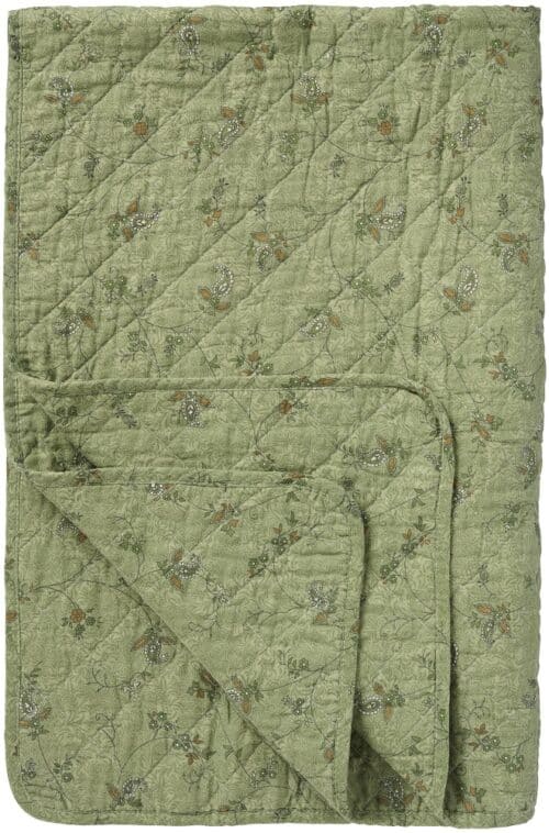 Quilt Groen met bloemprint